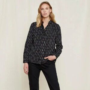 Sustainable, Fairtrade, People Tree black and white Indian loomed fabric shirt
